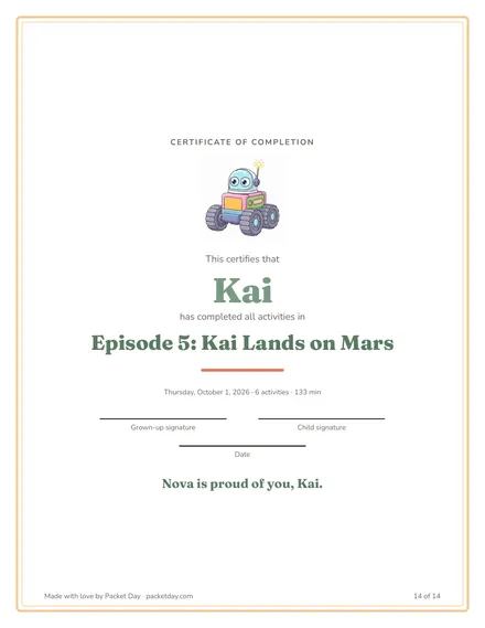 Certificate of completion